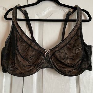 Unlined Black Lace Bra